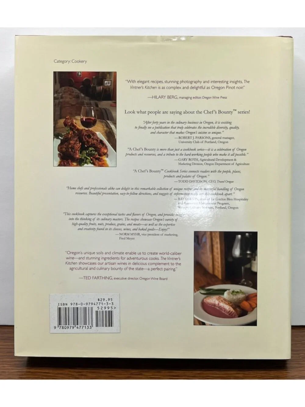The Vintners Kitchen Cookbook William King SIGNED Celebrating Wines of Oregon